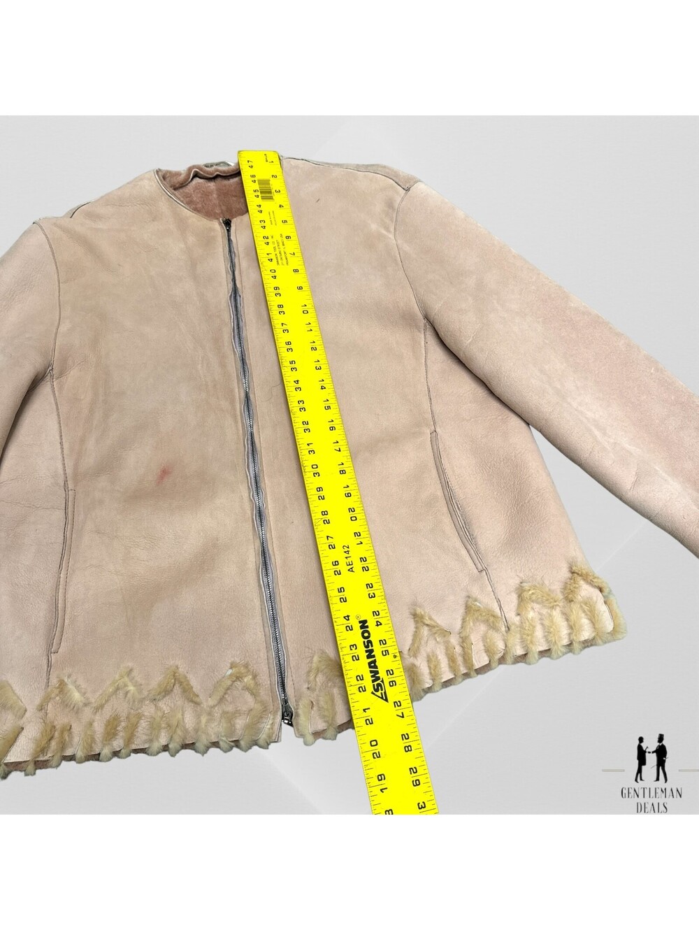 Gentry Portofino Lamb Fur Made In Italy Size 44 L Large Pink Jacket Womens - Picture 5 of 12
